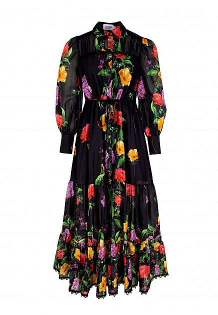 Длинное платье-рубашка с цветочным принтом Lotus CHARO RUIZ IBIZA