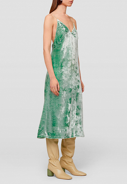 Платье JIL SANDER  - Вискоза - цвет зеленый