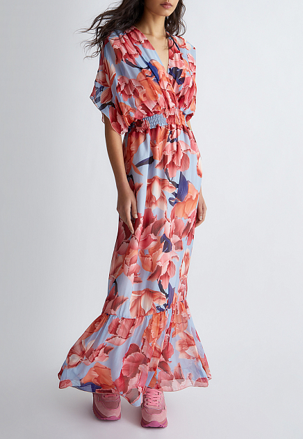 Приталенное макси-платье с флористическими мотивами LIU JO - ИТАЛИЯ