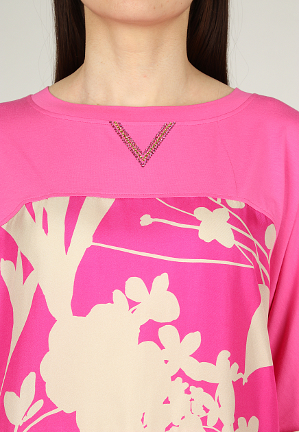 Блуза VIA DELLE PERLE  - Шелк - цвет розовый