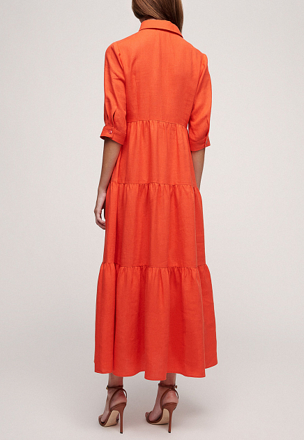 Льняное платье-рубашка с рубашечным воротником LUISA SPAGNOLI - ИТАЛИЯ