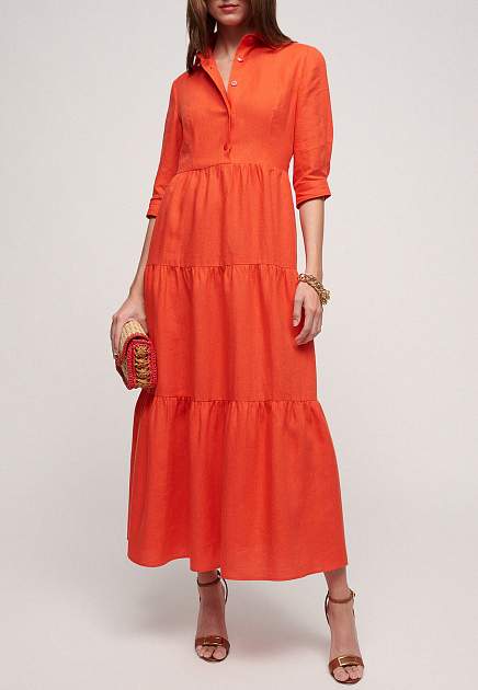 Платье LUISA SPAGNOLI  - Лён - цвет красный