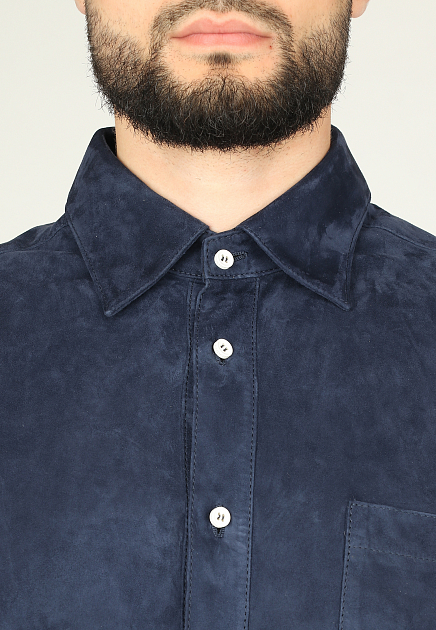 Замшевая рубашка MANDELLI  - Кожа - цвет синий