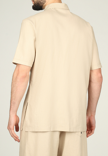 Рубашка EMPORIO ARMANI  - Вискоза, Лён - цвет бежевый