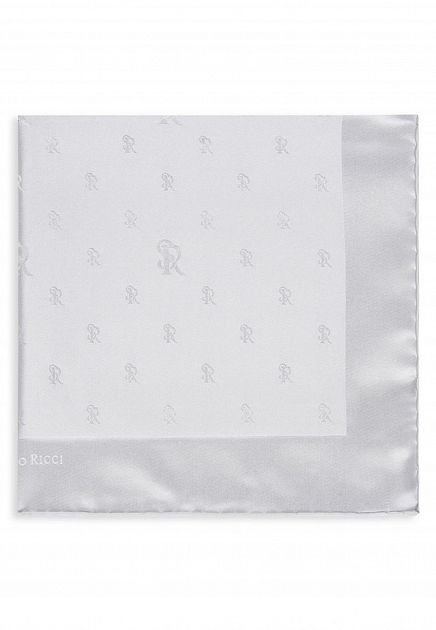 Белый платок с монограммой STEFANO RICCI - ИТАЛИЯ