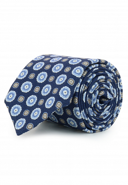 Темно-синий галстук с цветочным принтом CORNELIANI
