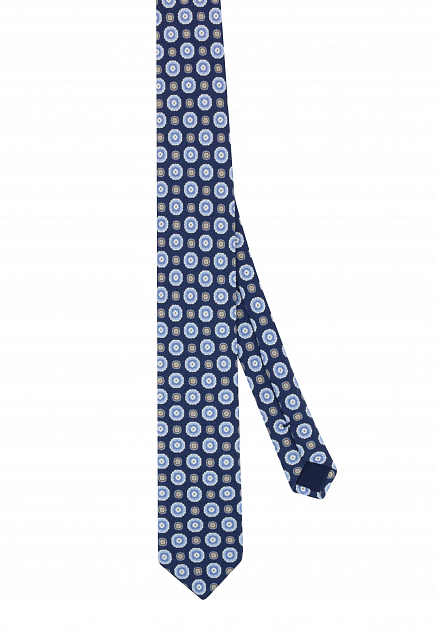 Темно-синий галстук с цветочным принтом CORNELIANI - ИТАЛИЯ