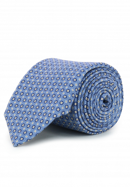 Голубой галстук с принтом CORNELIANI