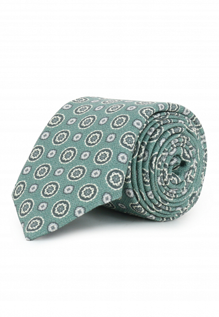 Зеленый галстук с принтом CORNELIANI