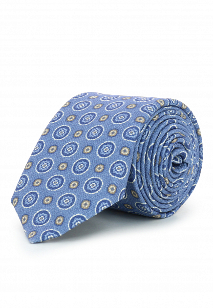 Светло-синий галстук с узором CORNELIANI