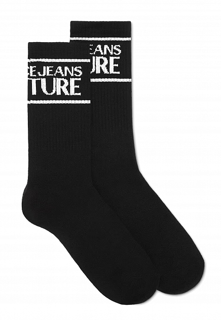 Черные носки с контрастным логотипом VERSACE JEANS COUTURE