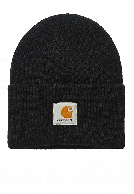 Черная шапка-бини с логотипом  CARHARTT WIP