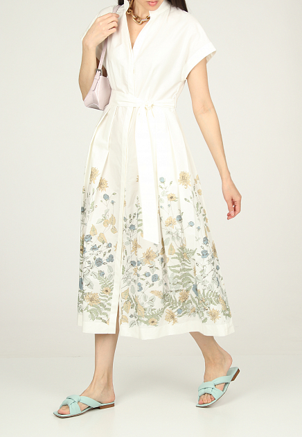 Платье-рубашка с цветочным принтом на юбке ELEVENTY - ИТАЛИЯ