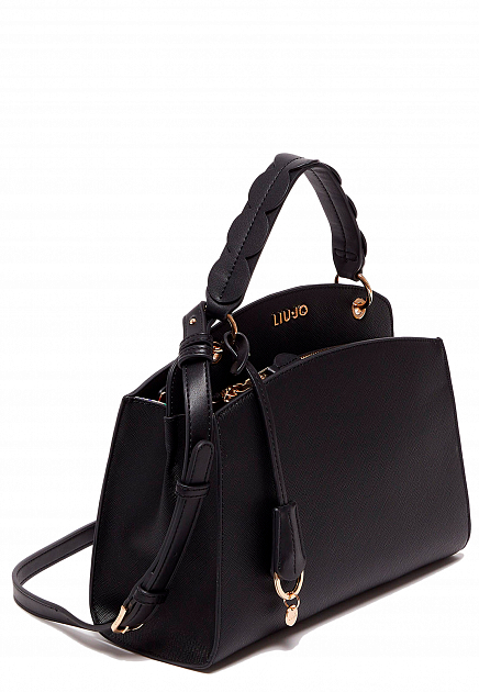 Черная сумка с декорированным ремешком LIU JO - ИТАЛИЯ