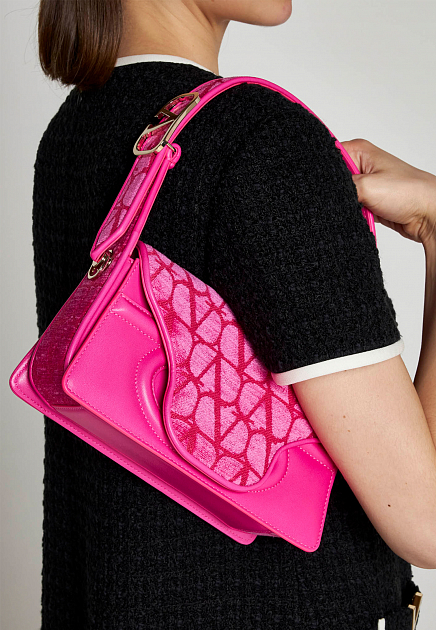 Розовая сумка с логотипом  VALENTINO