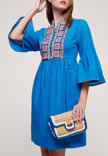 Платье-кафтан с этнической вышивкой LUISA SPAGNOLI