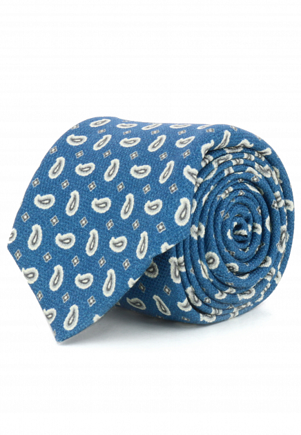 Голубой галстук с узором пейсли CORNELIANI