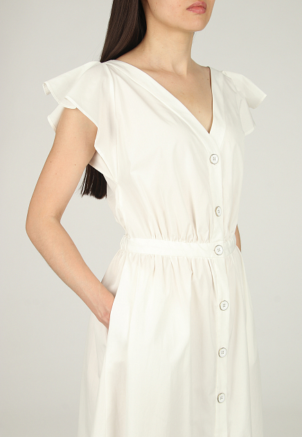 Платье LUISA SPAGNOLI  - Хлопок, Полиэстер - цвет белый