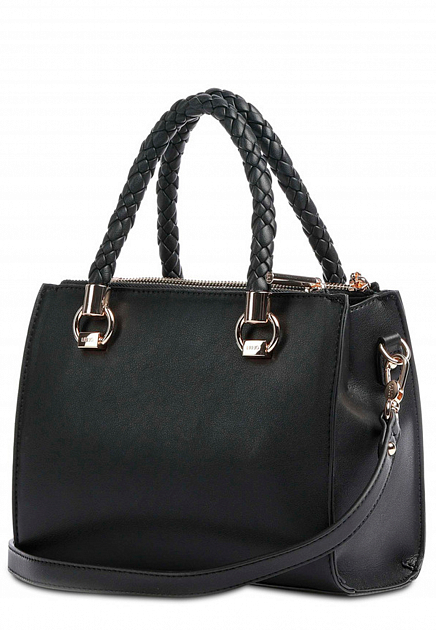 Черная сумка с плечевым ремешком и декоративным брелоком LIU JO - ИТАЛИЯ
