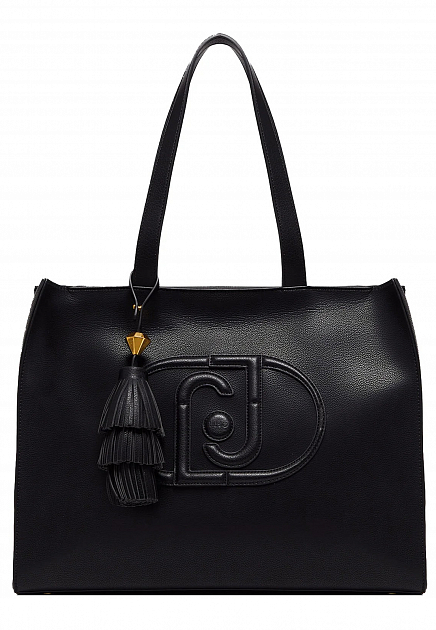 Черная сумка с декоративной подвеской LIU JO