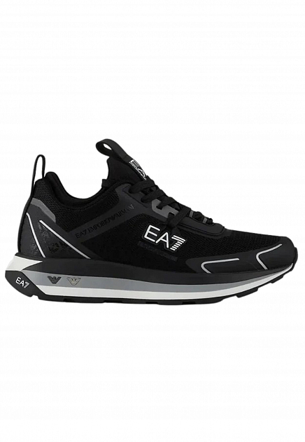 Черные кроссовки с логотипом EA7