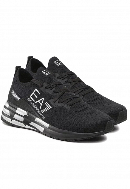 Черные кроссовки с контрастным логотипом EA7 - ИТАЛИЯ