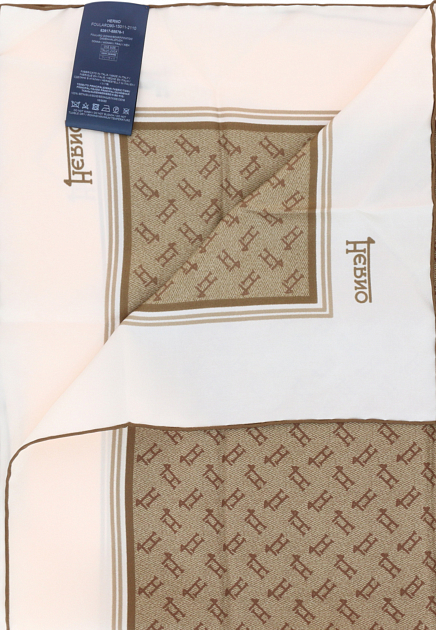 Шелковый платок с логотипом HERNO - ИТАЛИЯ