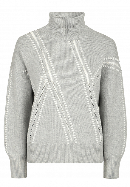 Кашемировый свитер с перфорированным узором MANDELLI