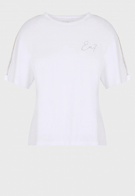 Белая футболка с логотипом EA7