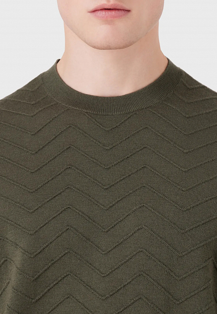 Пуловер EMPORIO ARMANI  - Шерсть - цвет зеленый