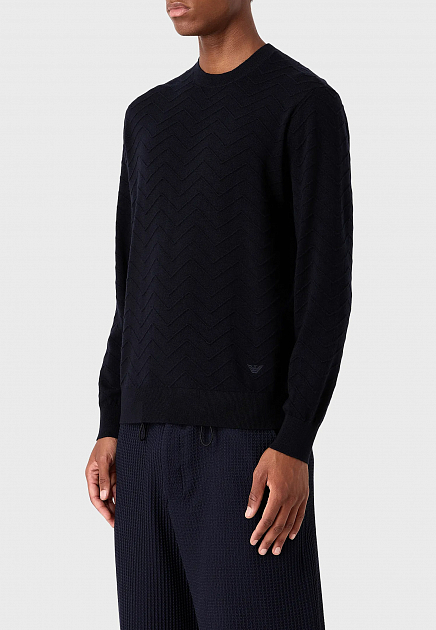 Пуловер EMPORIO ARMANI  - Шерсть - цвет синий