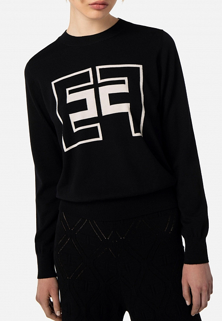 Пуловер ELISABETTA FRANCHI  - Шерсть - цвет черный