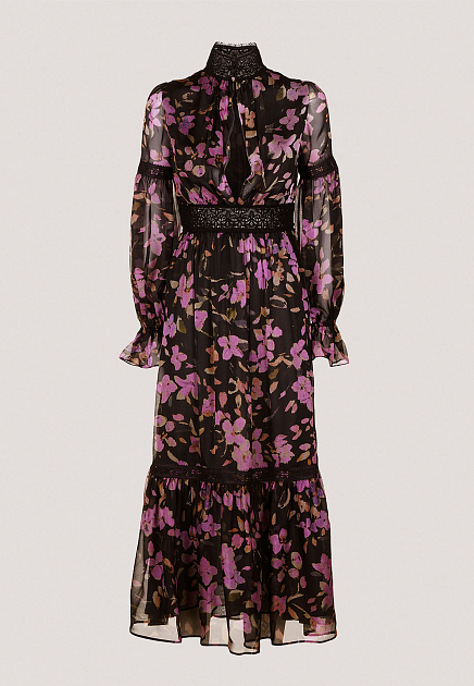 Шифоновое платье с цветочным принтом LUISA SPAGNOLI
