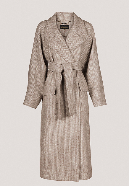 Пальто из смеси шерсти и альпаки с поясом LUISA SPAGNOLI