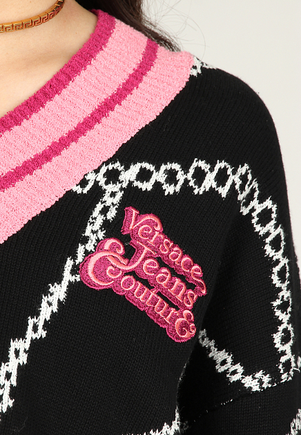 Укороченный пуловер с узором VERSACE JEANS COUTURE
