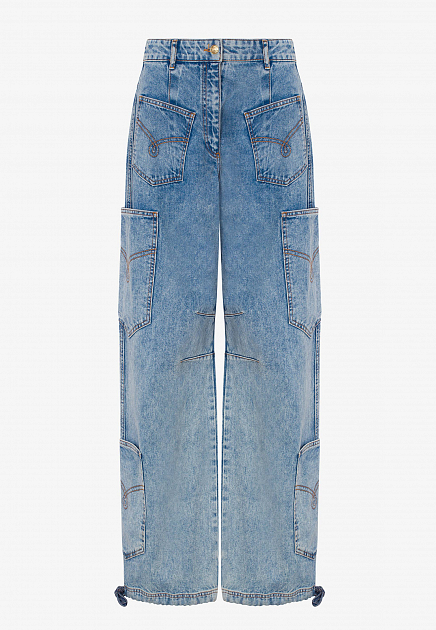Широкие джинсы с карманами MOSCHINO JEANS