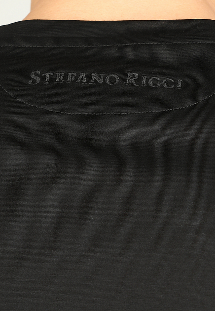 Хлопковая футболка с вышитым логотипом STEFANO RICCI