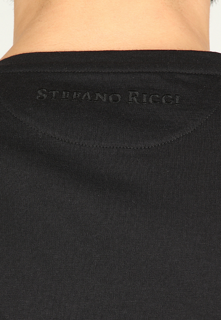 Футболка с крупной вышивкой в виде логотипа STEFANO RICCI