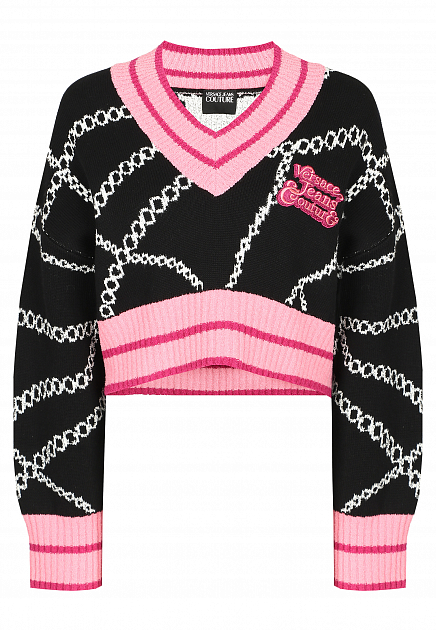 Укороченный пуловер с узором VERSACE JEANS COUTURE