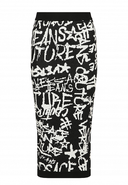 Трикотажная юбка с принтом-логотипом VERSACE JEANS COUTURE