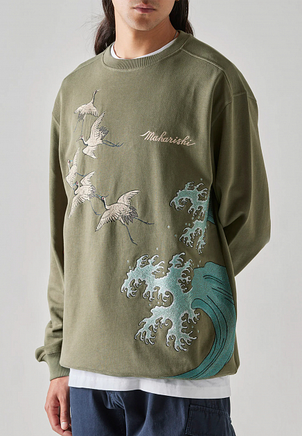 Свитшот с вышивкой Flying Peace Cranes MAHARISHI