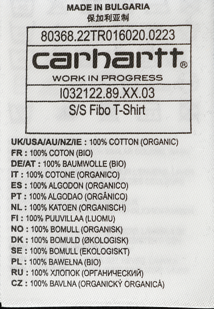 Футболка из хлопка с контрастным принтом CARHARTT WIP