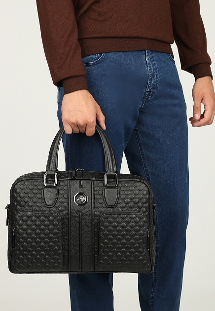Кожаный портфель с накладными карманами STEFANO RICCI - ИТАЛИЯ