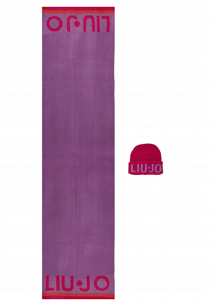 Фиолетовый комплект шапки и шарфа LIU JO