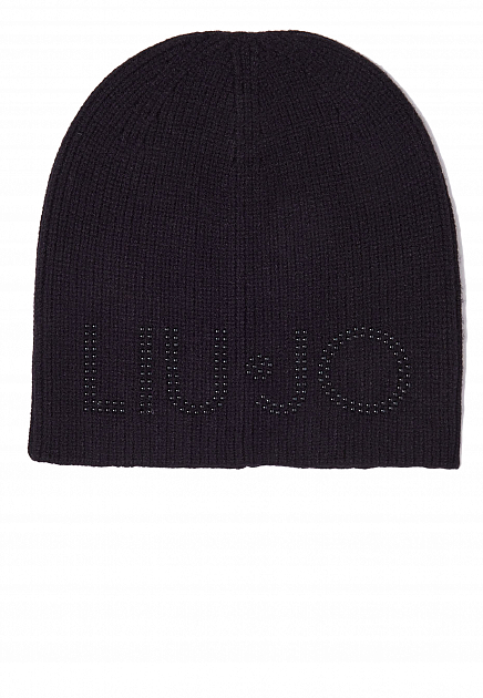 Черная шапка-бини с логотипом  LIU JO