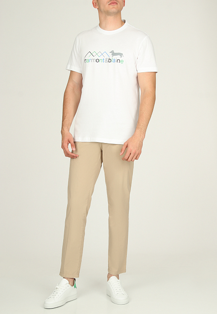 Хлопковая футболка с принтом HARMONT&BLAINE - ИТАЛИЯ