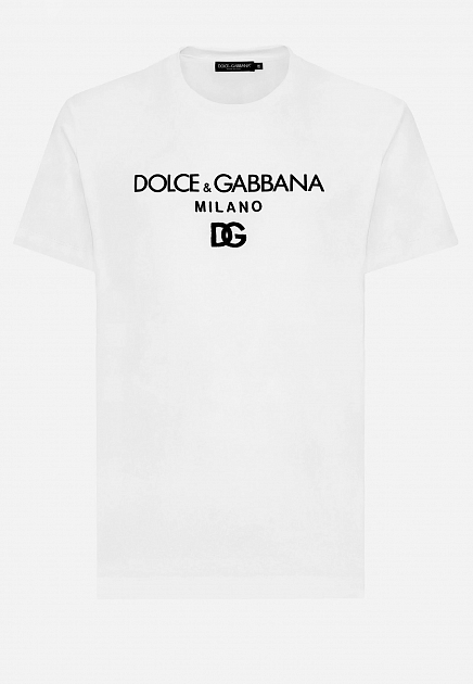 Хлопковая футболка с логотипом на груди  DOLCE&GABBANA