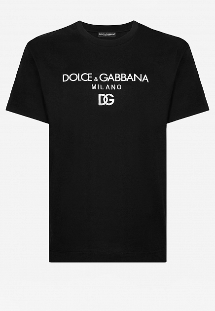 Хлопковая футболка с логотипом на груди  DOLCE&GABBANA