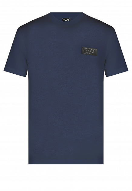 Хлопковая футболка с логотипом EA7