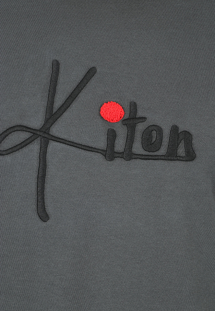 Хлопковая футболка с вышитым логотипом KITON